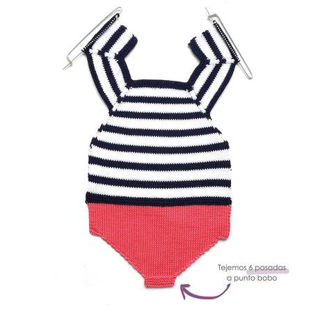 Ranita de punto Marinera – Navy Baby Ranita de punto Marinera de bebé DIY - Tutorial y patrón