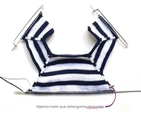 Ranita de punto Marinera – Navy Baby Ranita de punto Marinera de bebé DIY - Tutorial y patrón
