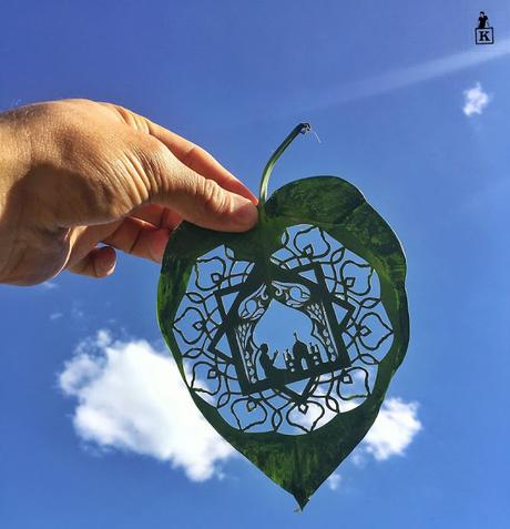 Una nueva forma de hacer un dibujos con hojas de arboles ¡te sorprenderás!