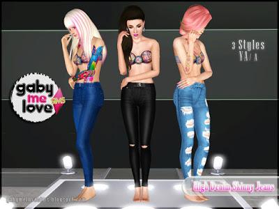 High Denim Skinny Jeans (Sims 3)