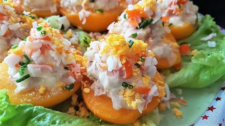 Melocotones rellenos de atún Melocotones rellenos de atún