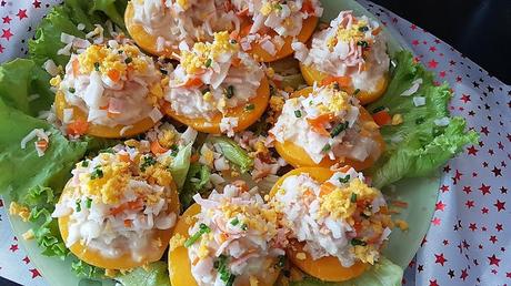 Melocotones rellenos de atún Melocotones rellenos de atún