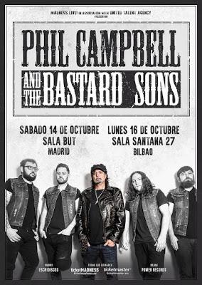 El guitarrista de Motörhead, Phil Campbell, actuará en octubre en Madrid y Bilbao con su nueva banda