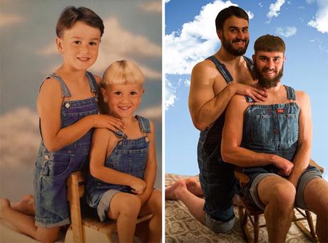 10 Hermanos que recrearon sus fotos graciosas de la niñez 10 Hermanos que recrearon sus fotos graciosas de la niñez