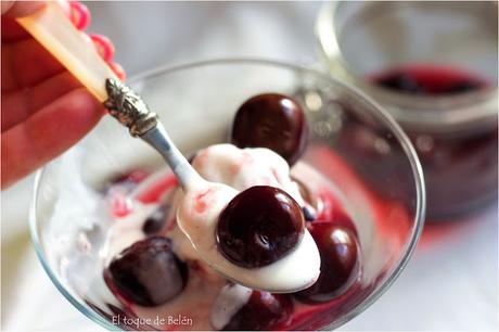 CEREZAS ESCABECHADAS, Y HELADO DE NATA CON CEREZAS ESCABECHADAS CEREZAS ESCABECHADAS, Y HELADO DE NATA CON CEREZAS ESCABECHADAS