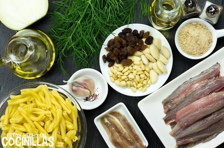 Receta de pasta con le sarde (pasta con sardinas). Cocina siciliana Receta de pasta con le sarde (pasta con sardinas). Cocina siciliana