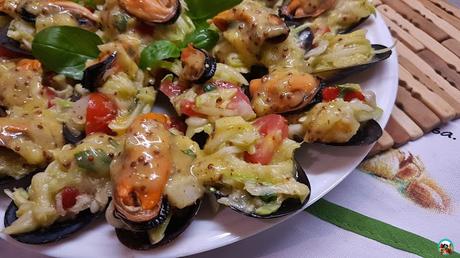 Mejillones con vinagreta de mango Mejillones con vinagreta de mango