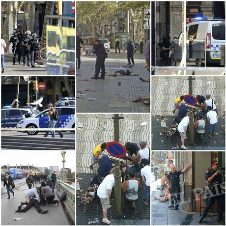 Atentado terrorista en Barcelona; al menos 13 personas muertas y 20 heridas.