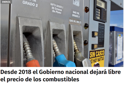 Desde 2018 el Gobierno liberará el precio de los combustibles