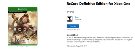 Se confirma la edición definitiva ReCore por 19,99 euros