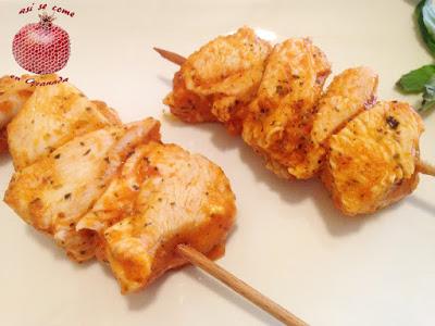 Brochetas de Pollo marinado