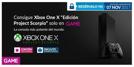 Reserva Xbox One X - Project Scorpio en exclusiva en GAME