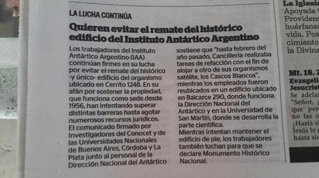LA SEDE DEL INSTITUTO ANTARTICO SE REMATARÁ FINALMENTE EN SEPTIEMBRE LA SEDE DEL INSTITUTO ANTARTICO SE REMATARÁ FINALMENTE EN SEPTIEMBRE
