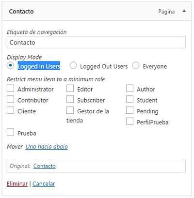 Crear una web con acceso privado en WordPress Menús personalizados en WordPress