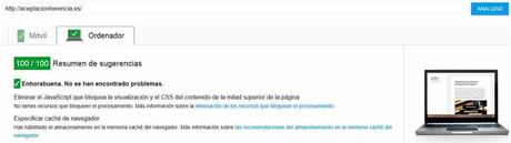 Google PageSpeed Insights, consigue matrícula de honor Puntuación 100/100 en Google PageSpeed Insights