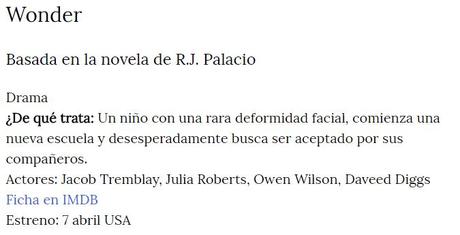 14 Películas basadas en libros 2017 14 Películas basadas en libros 2017