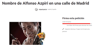 Petición para homenajear a Alfonso Azpiri con el nombre de una calle en Madrid Petición para homenajear a Alfonso Azpiri con el nombre de una calle en Madrid