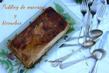 Pudding de manzana y bizcochos