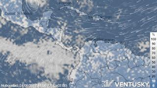 Una página que muestra fenómenos climáticos en tiempo real