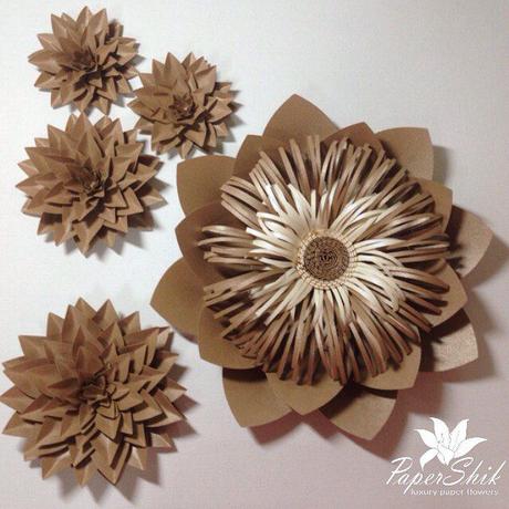 16 ideas sencillas de flores de papel kraft