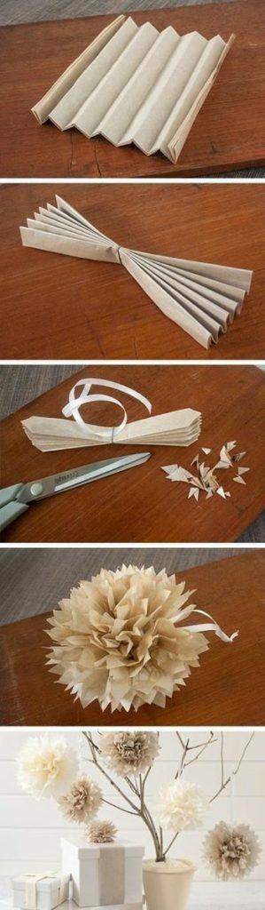 16 ideas sencillas de flores de papel kraft