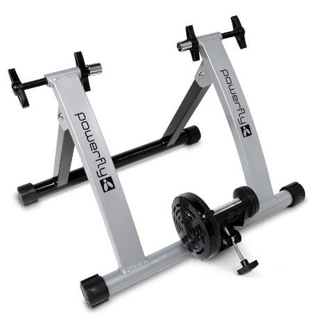 Powerfly Simulador de Bicicleta Rodillo Magnético Turbo para Entrenarse en Salas de Gimnasio – Resistecia ajustable – Velocidad variable – Color Plata