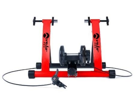 Velo Pro - entrenador de bicicleta de interior. Entrenador plegable con resistencia magnética para bicicleta de carretera, bicicleta de montaña, bicicleta de touring. Resistencia ajustable - Velocidad Variable. (rojo)