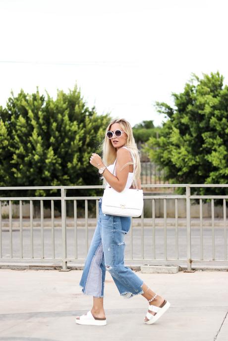 CULOTTE JEANS AND WHITE