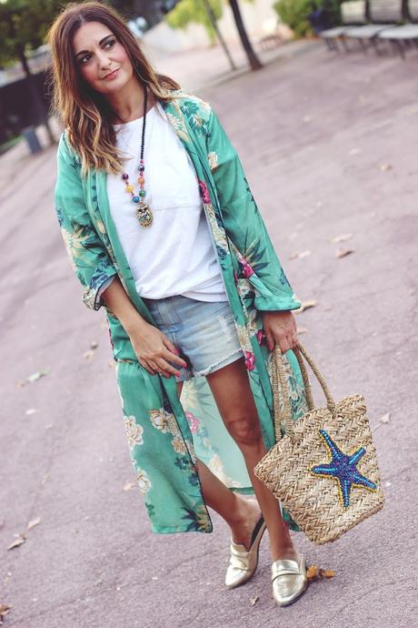 Como combinar un kimono largo Como combinar un kimono largo