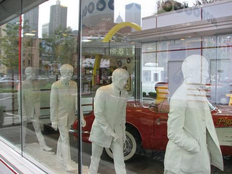 Abbey Road poses with Meet the Beatles hairstyles.