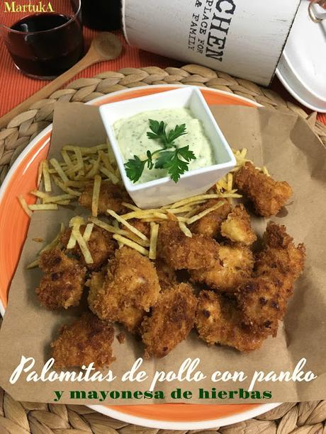 Palomitas De Pollo Con Panko Y Mayonesa De Hierbas Palomitas De Pollo Con Panko Y Mayonesa De Hierbas