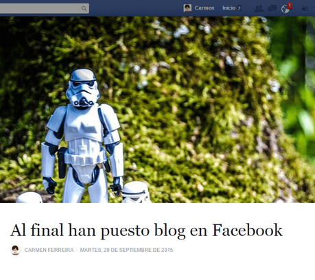 Decisiones que he tomado relacionadas con Facebook para promocionar Facebook incluye la fución de blog