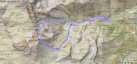 Mapa de la Ruta a Peña Ubiña por la Arista Norte y Canal de la Fana