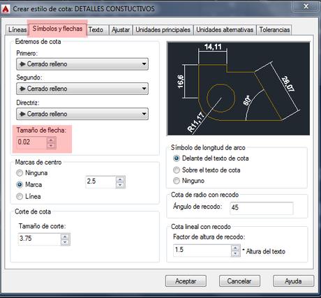 Como configurar cotas en Autocad para detalles constructivos