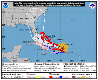 Irma transitará durante el día sobre costa norte de República Dominicana.