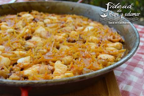 RECETA - FIDEUÁ DE RAPE Y CALAMAR RECETA - FIDEUÁ DE RAPE Y CALAMAR