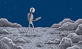 Viñeta de 'Un policía en la Luna', de Tom Gauld Viñeta de 'Un policía en la Luna', de Tom Gauld
