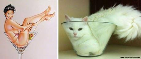 14 graciosas fotos de gatos posando como modelos Pin-up