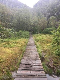 Camino sobre maderas para evitar zonas pantanosas. Fotografia-Preikestolen-Pulpito-Abuelohara
