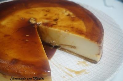 Flan con base de galletas