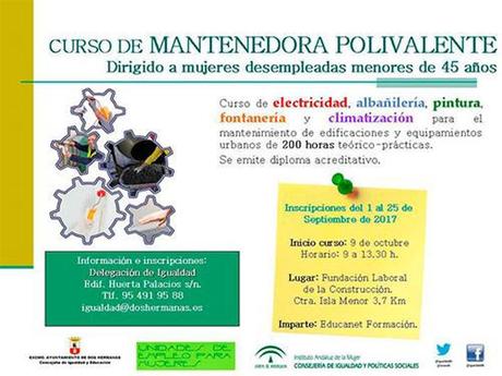 Curso de Mantenedora Polivalente para mujeres desempleadas menores de 45 años