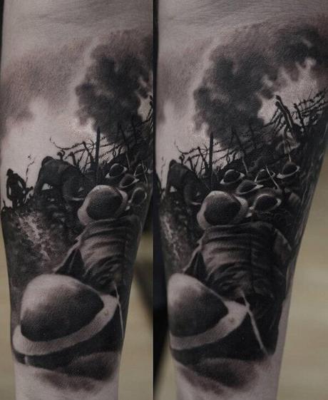 40 impresionantes tatuajes temáticos de guerra Parte 1