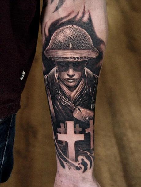 40 impresionantes tatuajes temáticos de guerra Parte 1