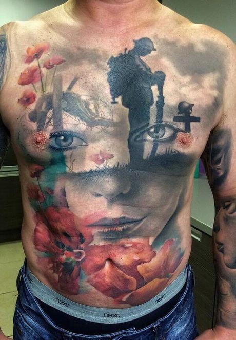 40 impresionantes tatuajes temáticos de guerra Parte 1