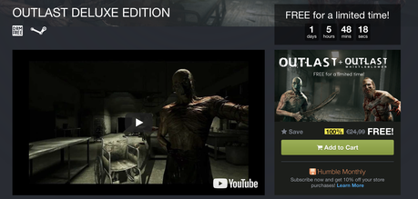La edición deluxe de Outlast gratis para Steam y DRM Free