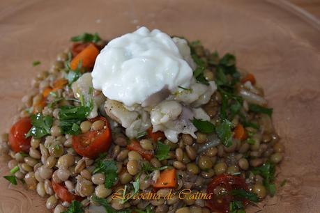 Lentejas con berenjena asada Lentejas con berenjena asada
