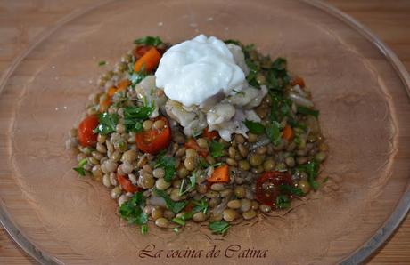 Lentejas con berenjena asada Lentejas con berenjena asada