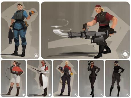 Team Fortress 2 pudo haber tenido personajes femeninos, bocetos dentro