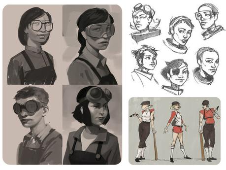 Team Fortress 2 pudo haber tenido personajes femeninos, bocetos dentro