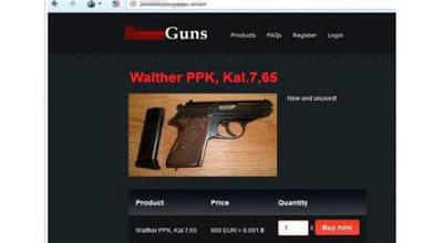 Armas oferta de armas de fuego en la deep web
